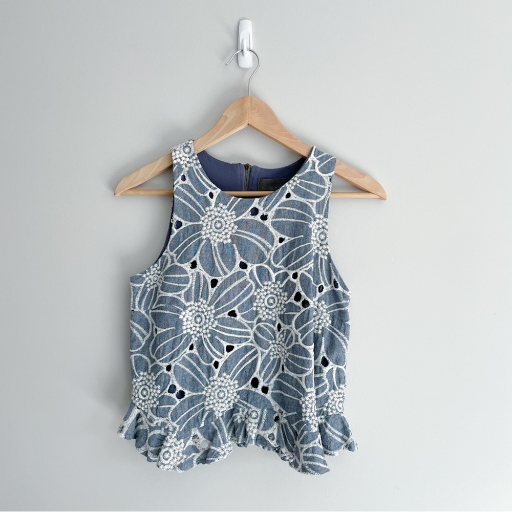 Anthropologie | embroidered crop top, XS